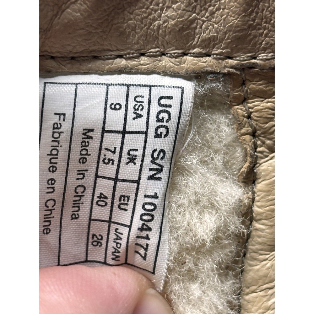 Ugg Neevah 1004177 Brown Leather Shearling Lined Ankle Boots Womens Size 9 - Picture 5 of 6